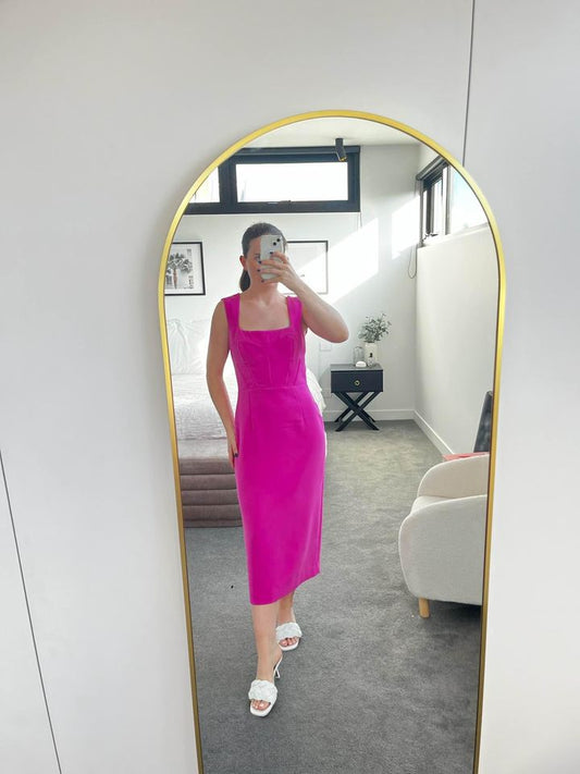 Rebecca Vallance Pink Midi Dress - size 10