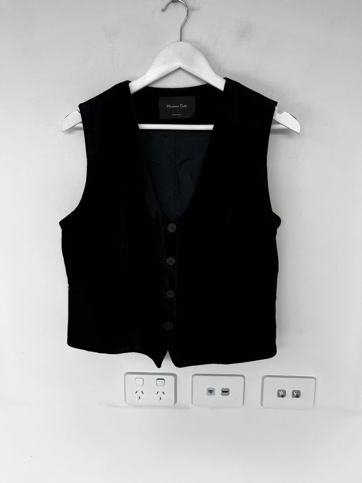 Massimo Dutti Velvet Vest - size large