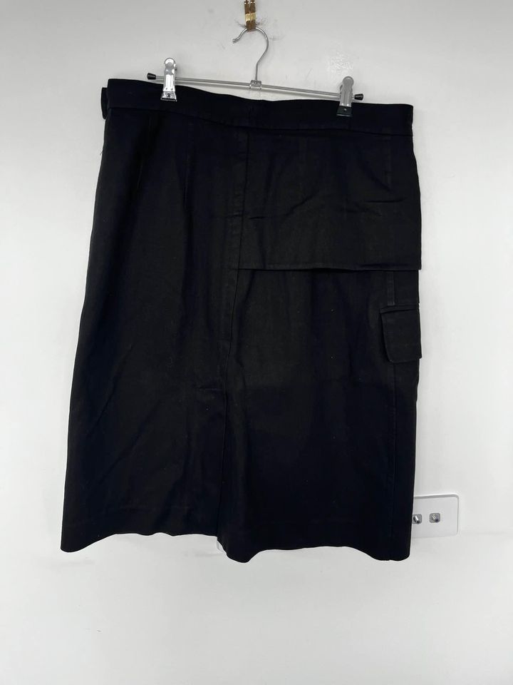 Oroton Black Cargo Maxi Skirt - size 14