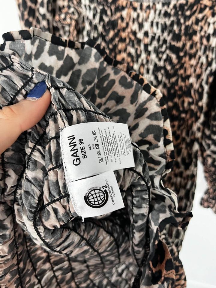 Ganni Shirred Mini Dress - size 36