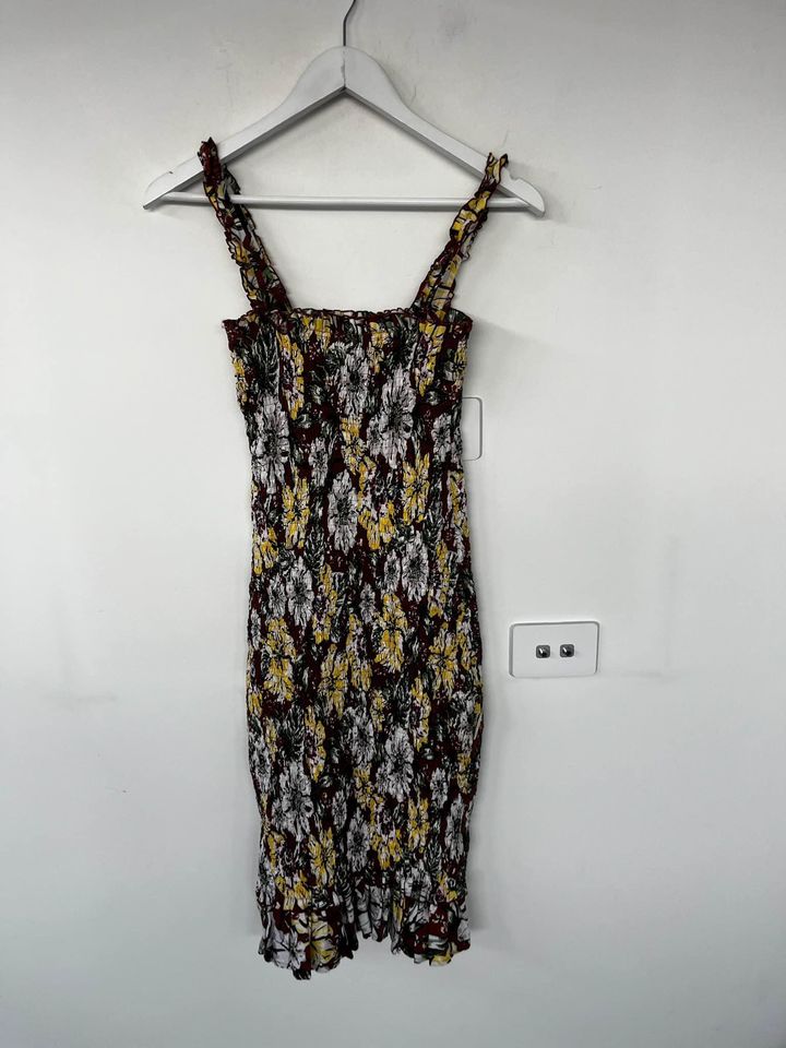 Faithful The Brand Floral Shirred Dress - size 8