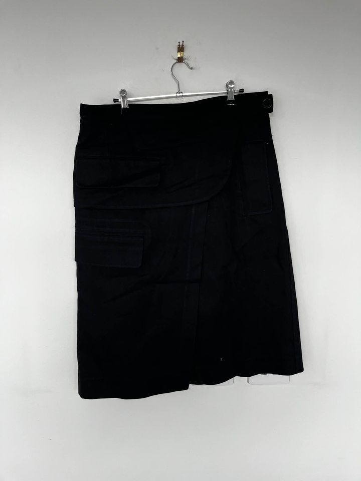 Oroton Black Cargo Maxi Skirt - size 14