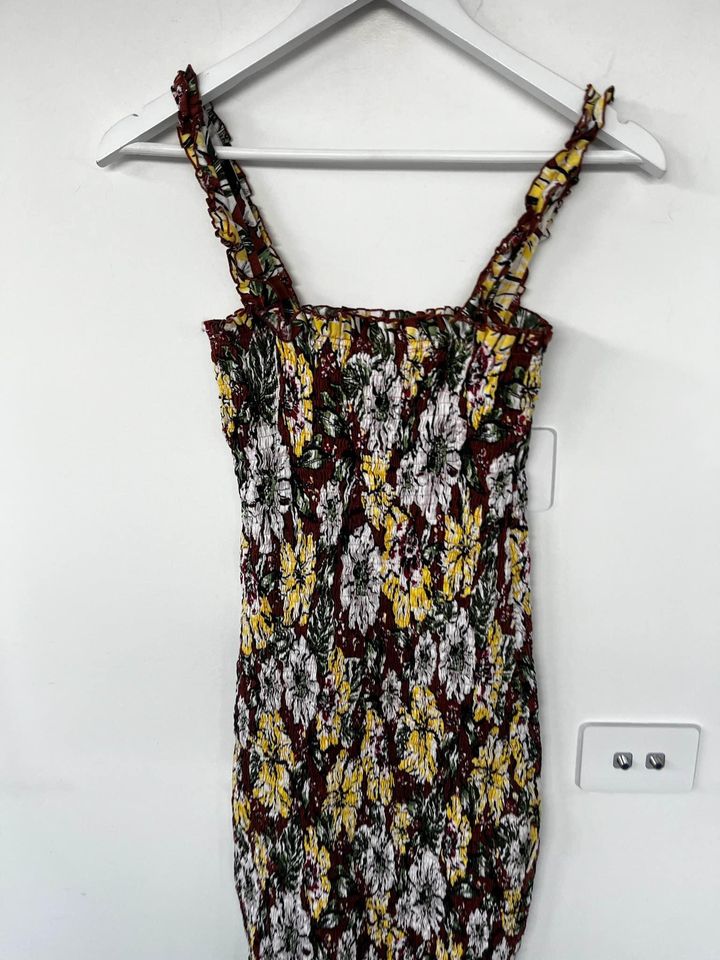 Faithful The Brand Floral Shirred Dress - size 8