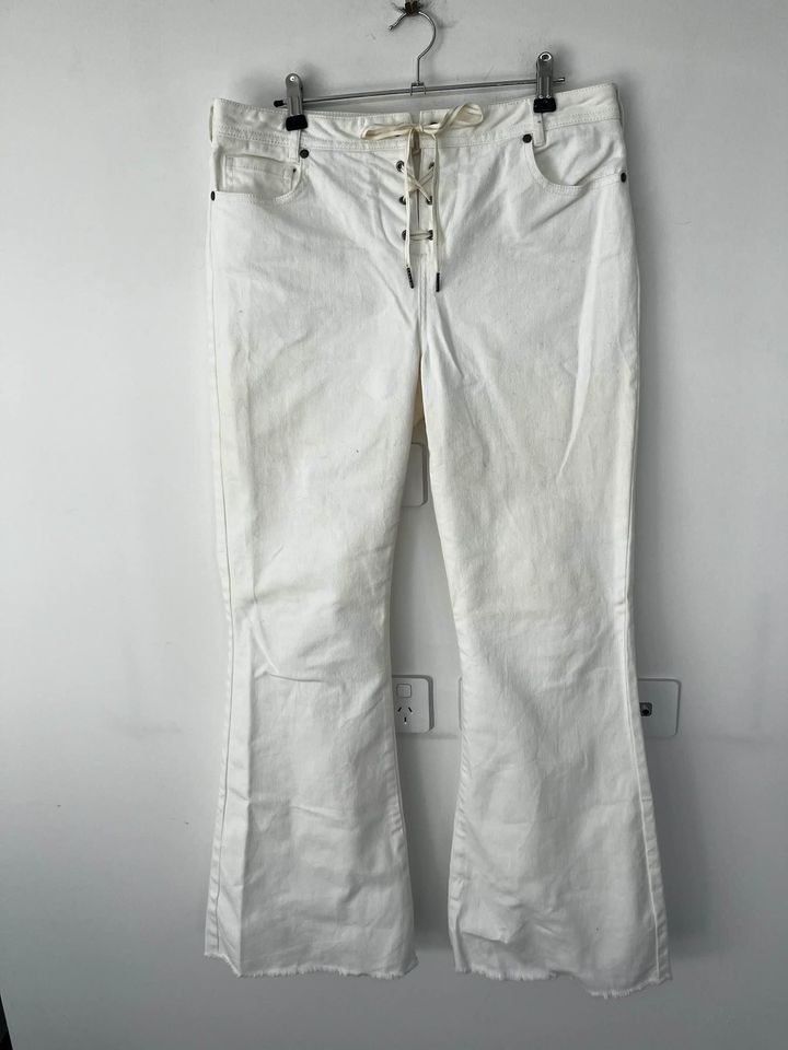 Zimmermann cream lace up jeans - size 3