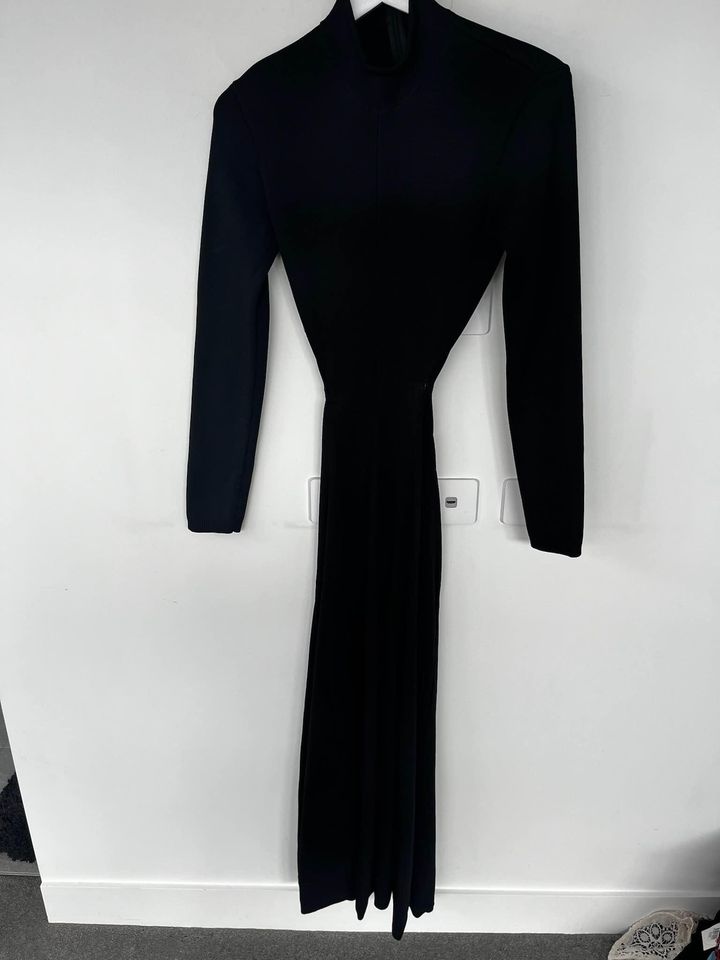 Aje Black Knit Maxi Dress - size small