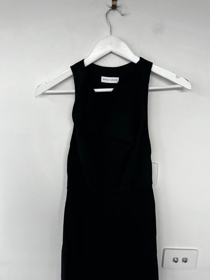 Scanlan Theodore Black Midi Dress - size 8