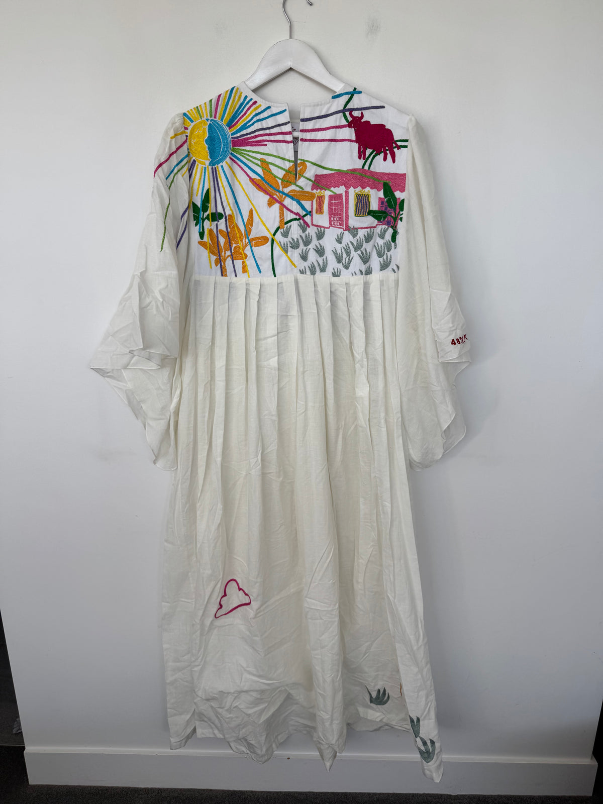 Kilometre Paris Embroidered Cotton Dress - Size O/S