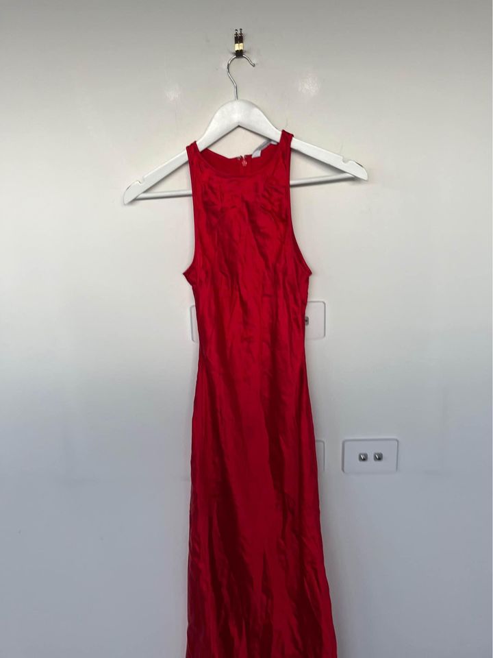 & Other Stories red midi slip dress - size 6