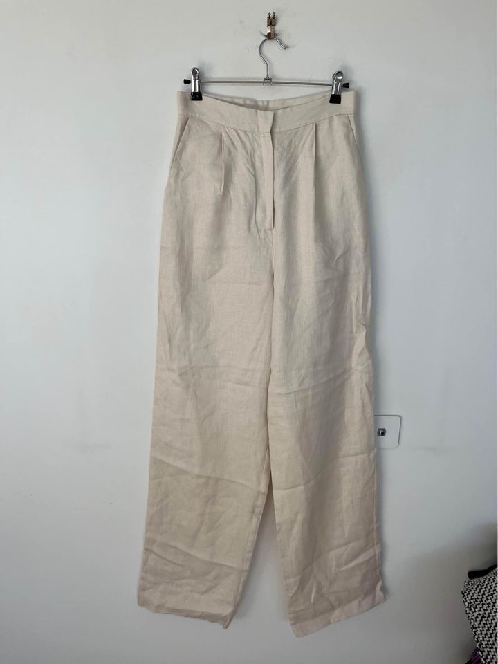 Le Mon Cream Linen Pants - size 6