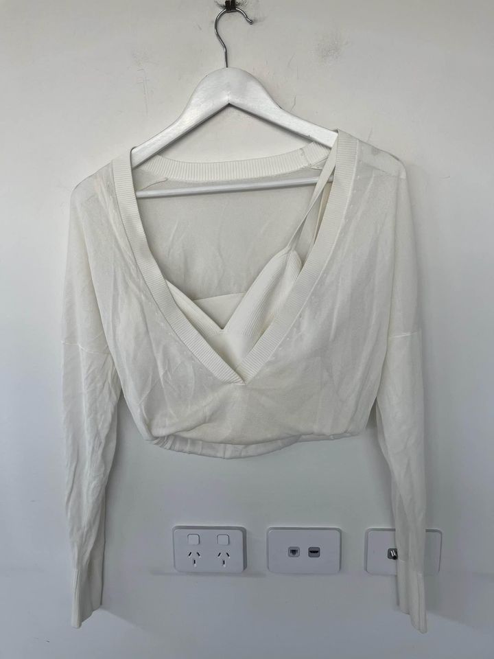 Dion Lee white cropped top - size xs