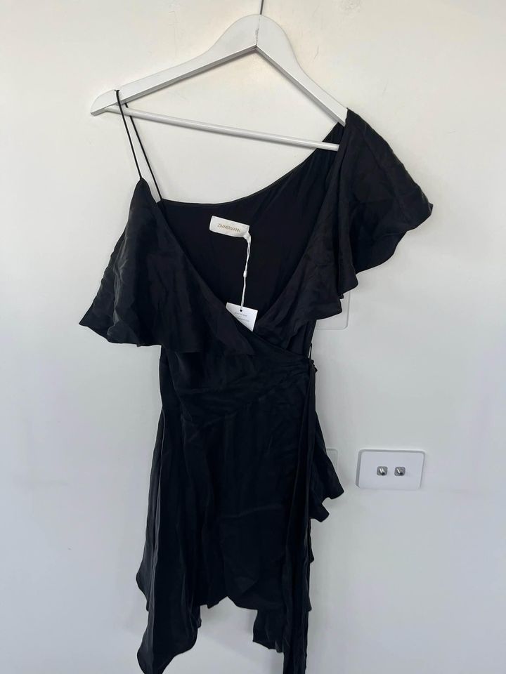 Zimmermann Black Wrap Mini Dress - size 1