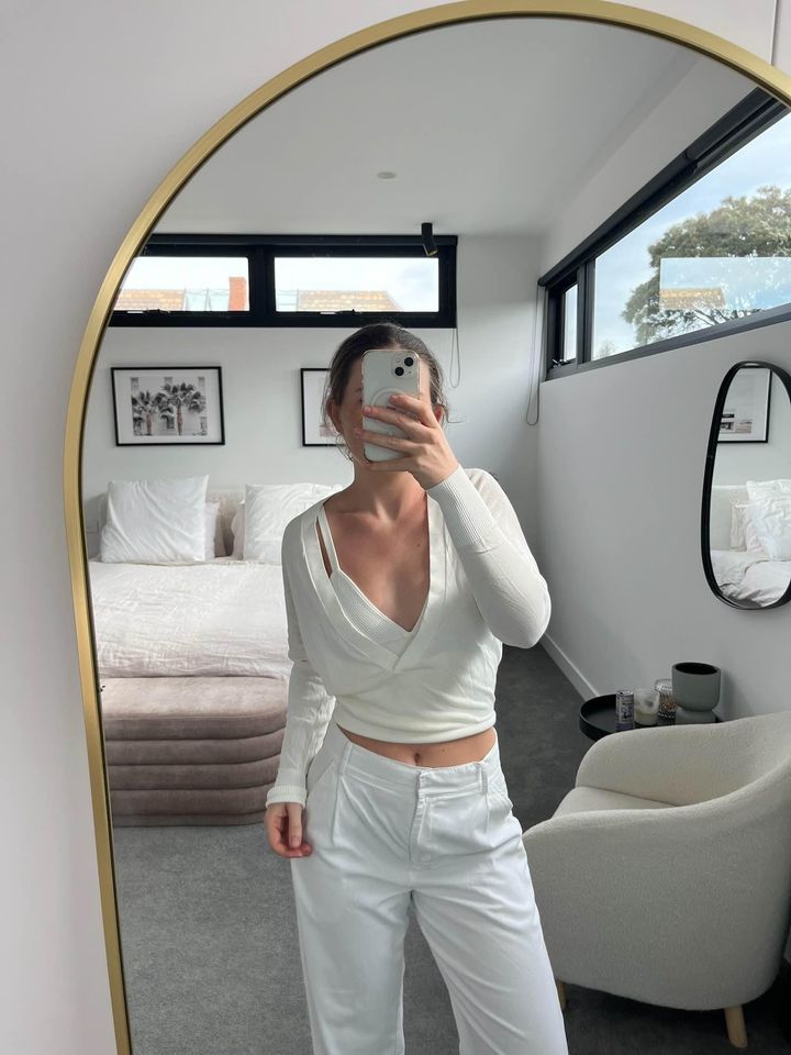 Dion Lee white cropped top - size xs