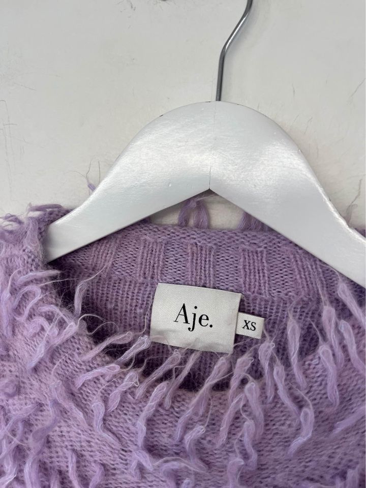 Aje Purple Knit Jumper - size xs