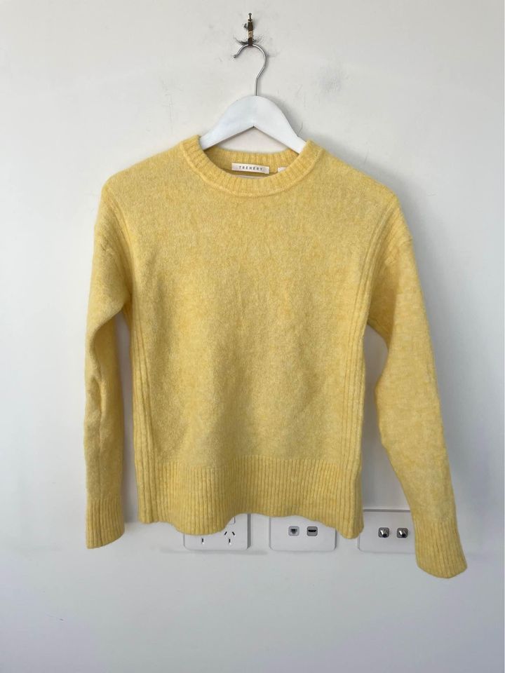 Trenery yellow knit jumper - size xs