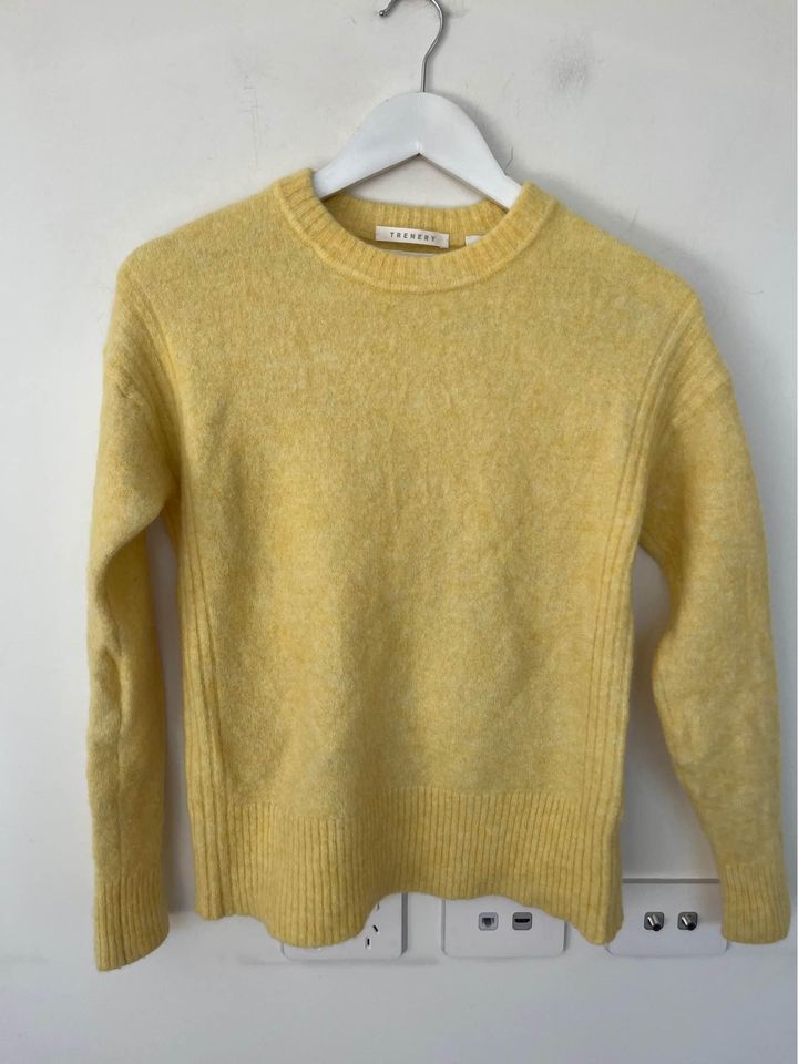 Trenery yellow knit jumper - size xs