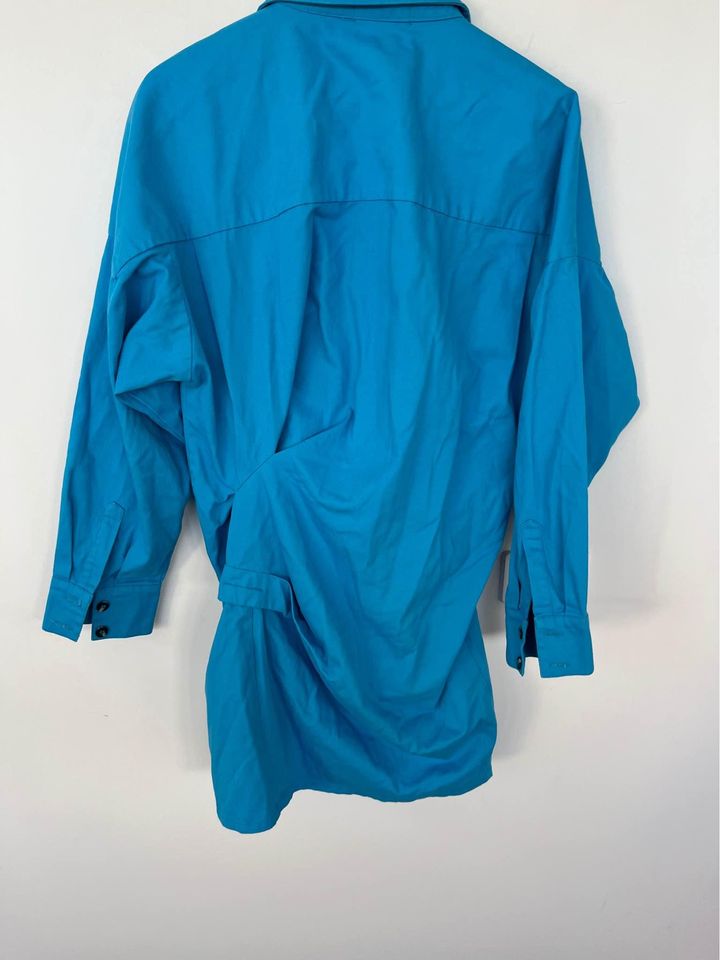 Pfeiffer Blue Shirt Mini Dress - size large