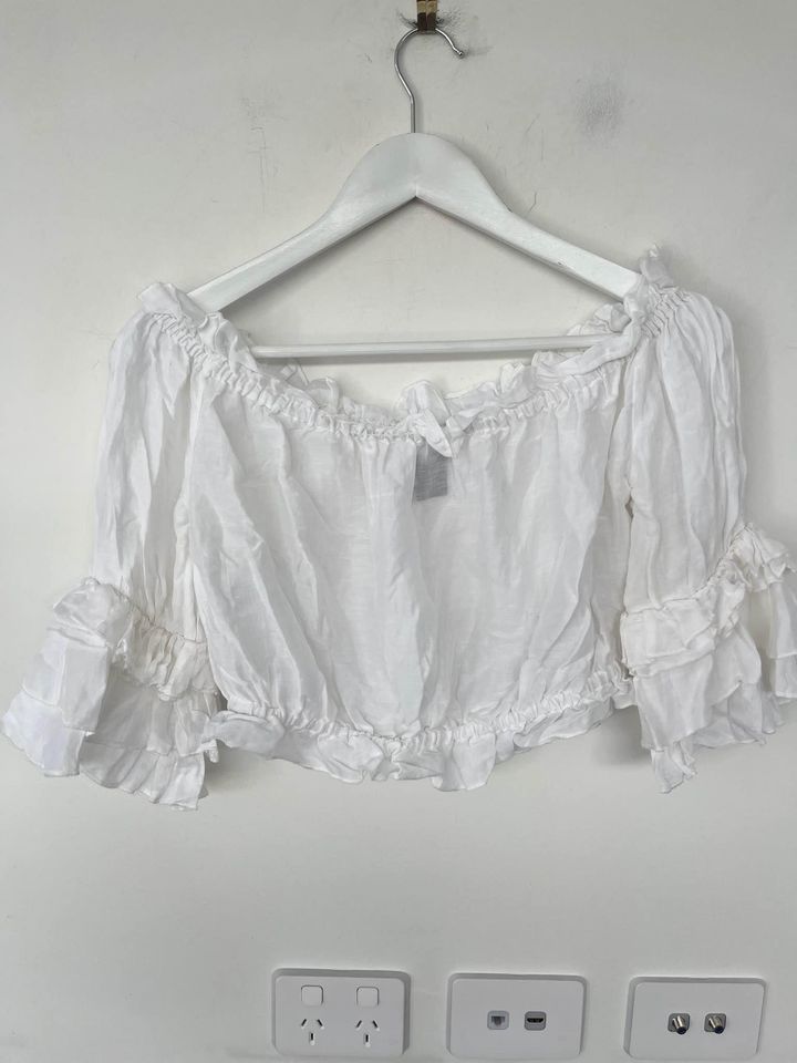 Aje white off the shoulder top - size 6