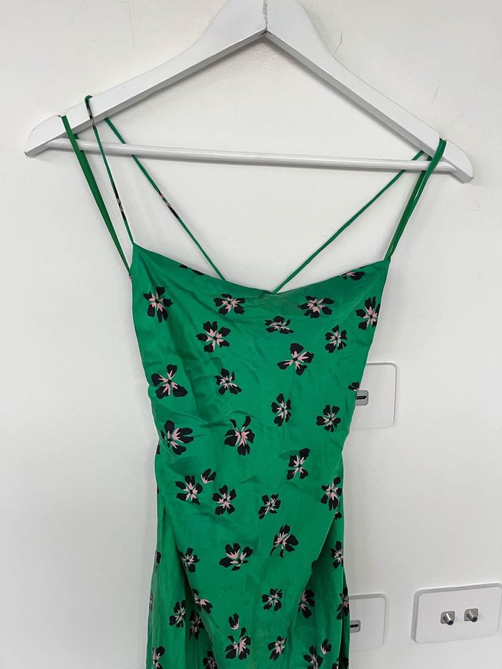 Bec + Bridge Green Silk Midi Dress - size 6