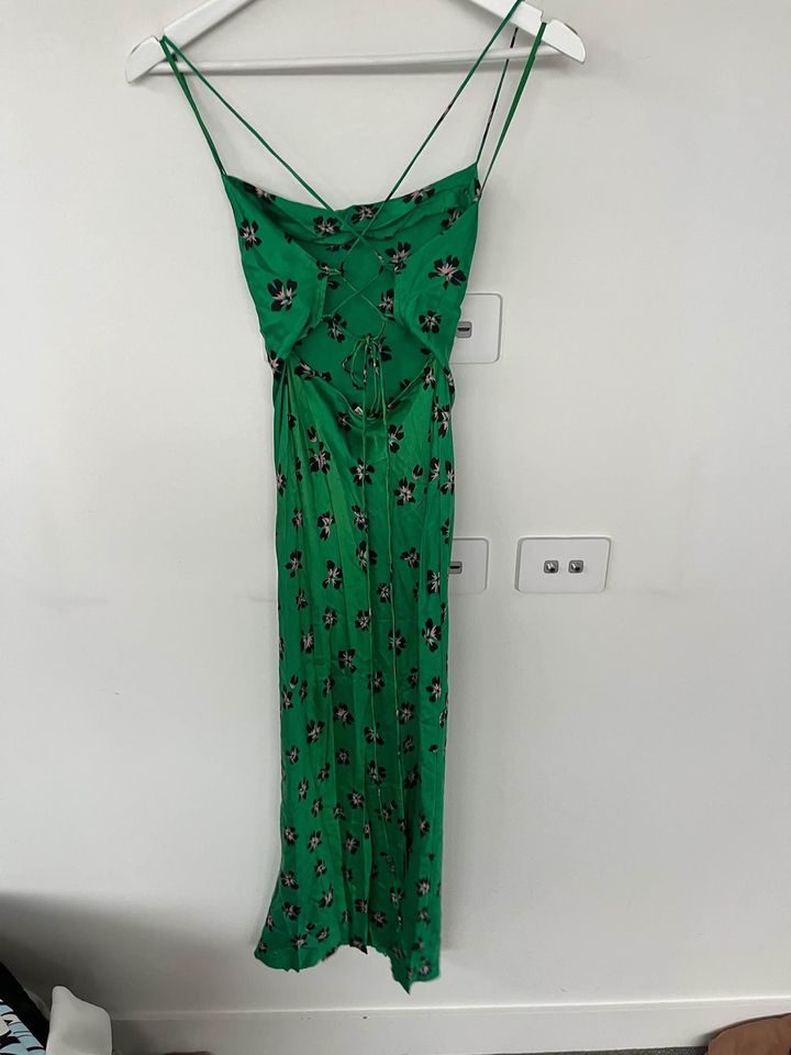 Bec + Bridge Green Silk Midi Dress - size 6