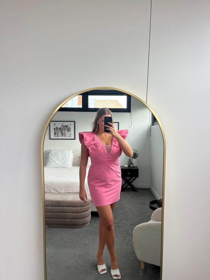 Elle Zeitoune pink mini dress - size large