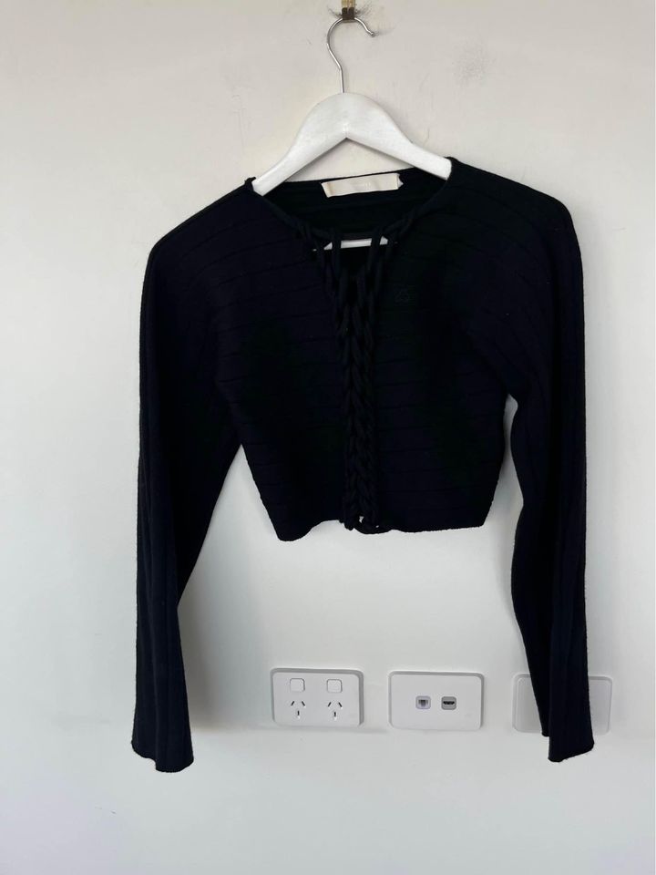 Dion Lee Black Knit Crop - size xs