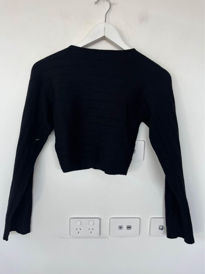 Dion Lee Black Knit Crop - size xs