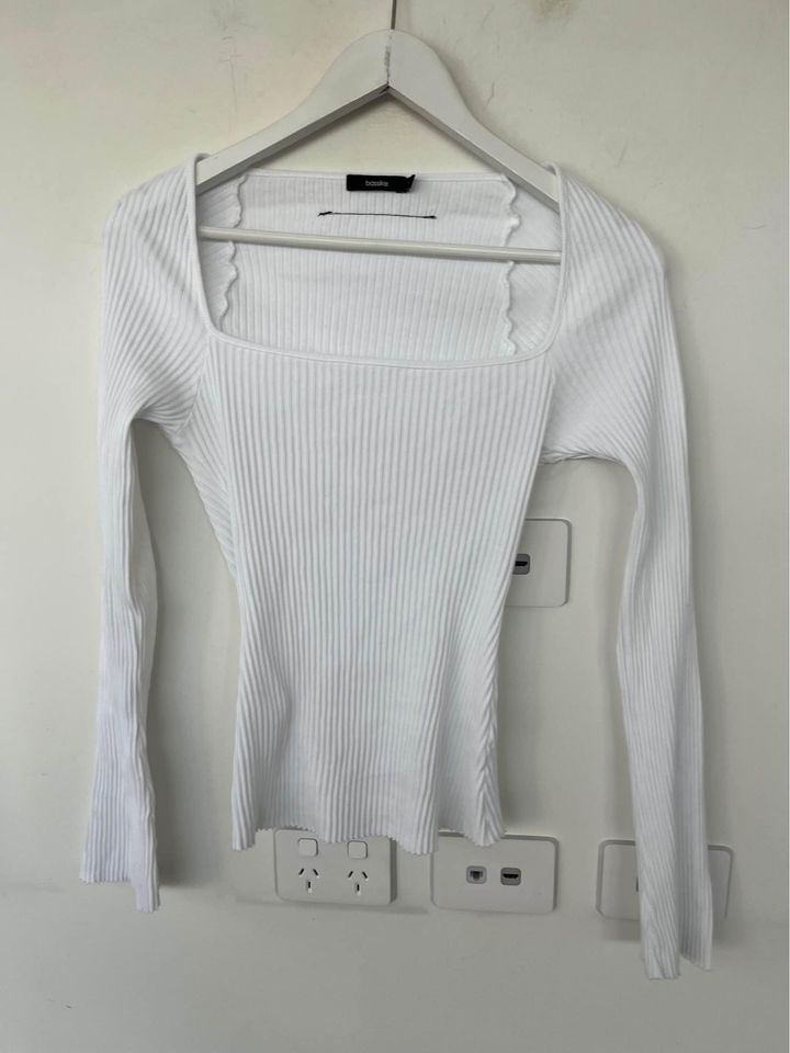 Bassike White Long Sleeve - size xs