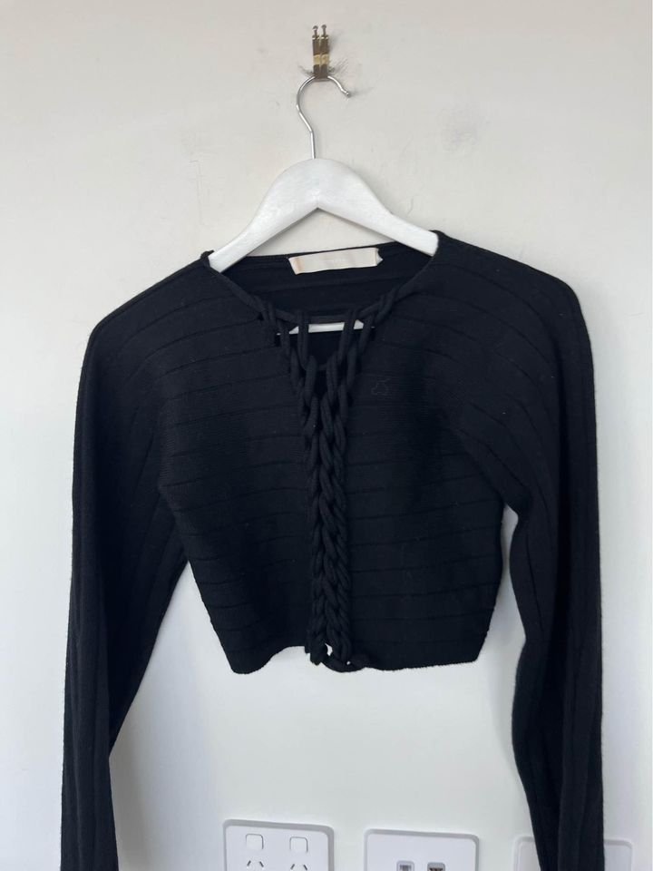 Dion Lee Black Knit Crop - size xs