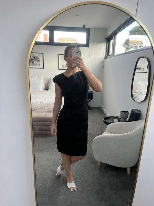 Scanlan Theodore black midi dress - size 12