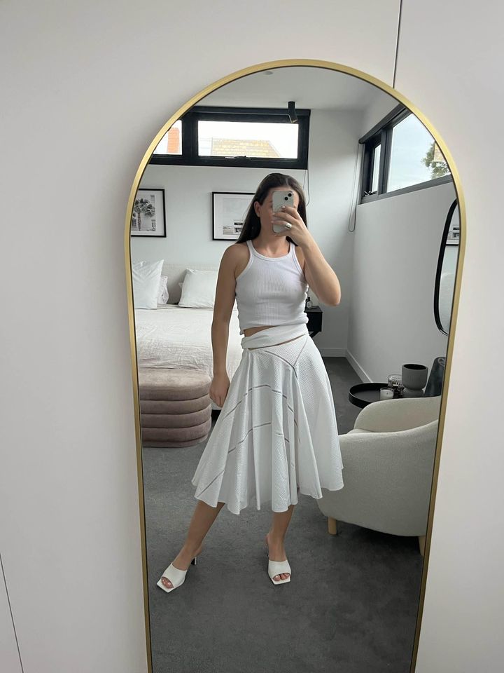 Alaia white midi skirt - size 40