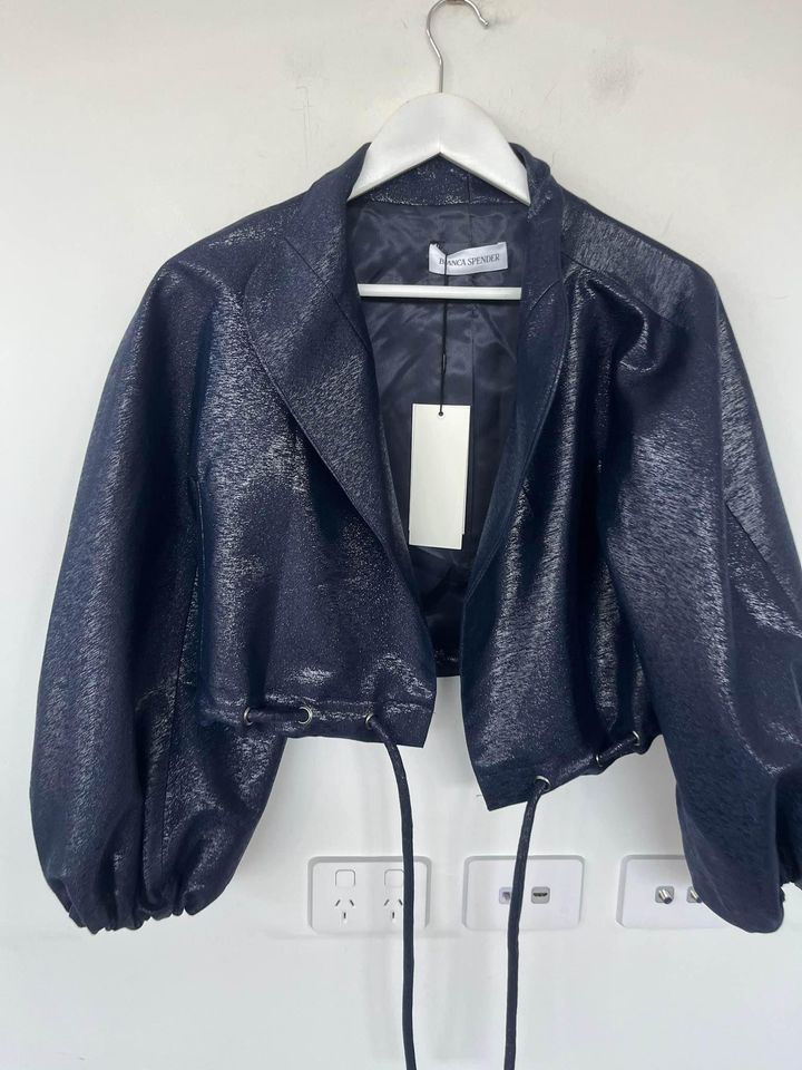 Bianca Spender blue bomber jacket - size xs