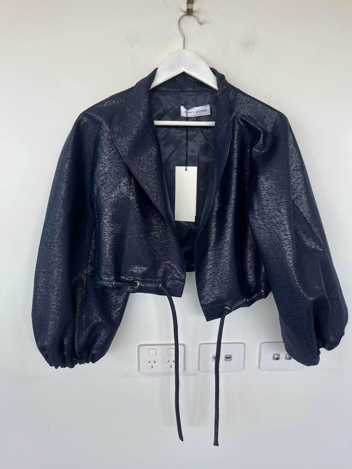 Bianca Spender blue bomber jacket - size xs