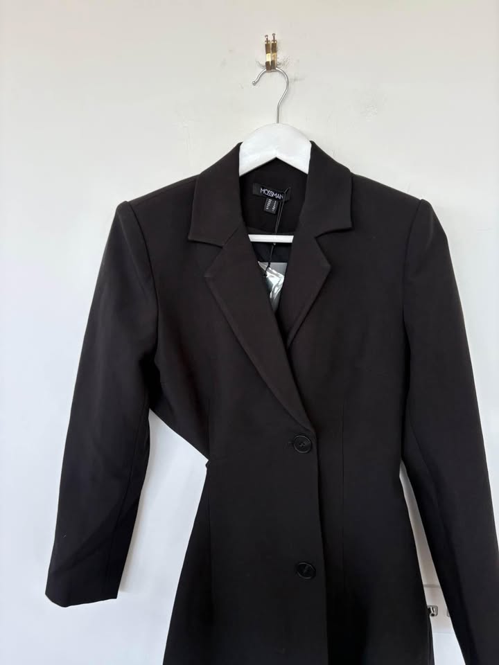 Mossman Black Blazer Mini Dress - size 8