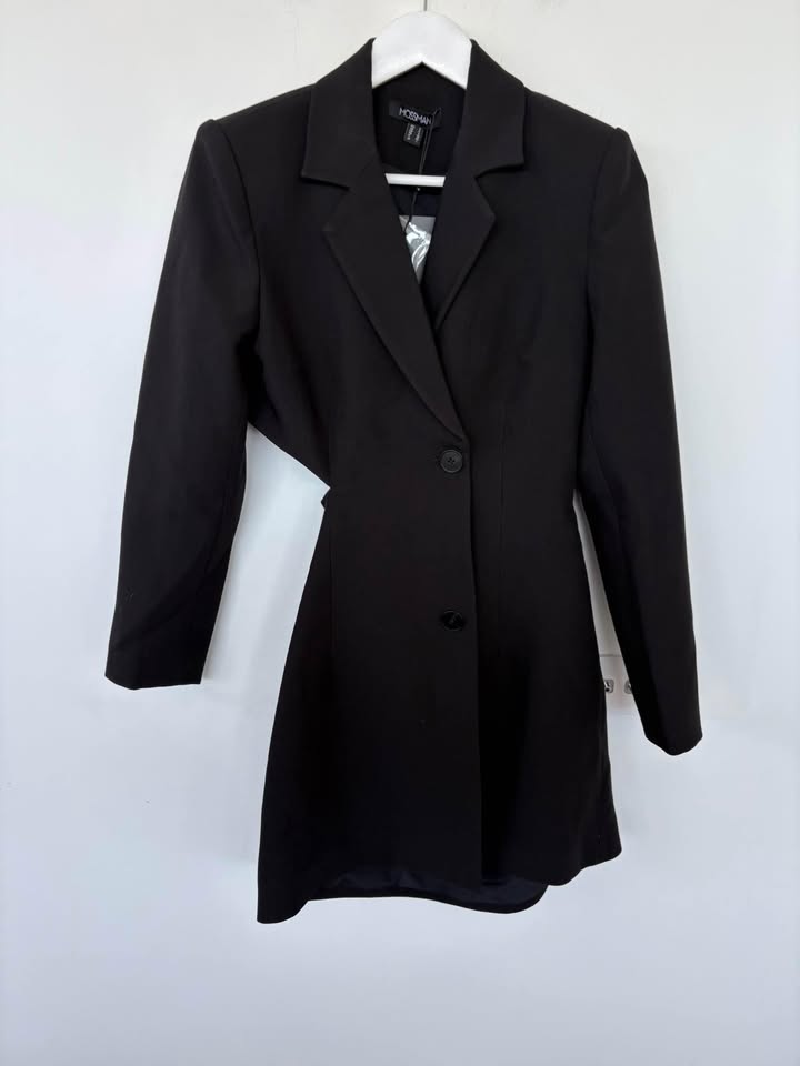 Mossman Black Blazer Mini Dress - size 8