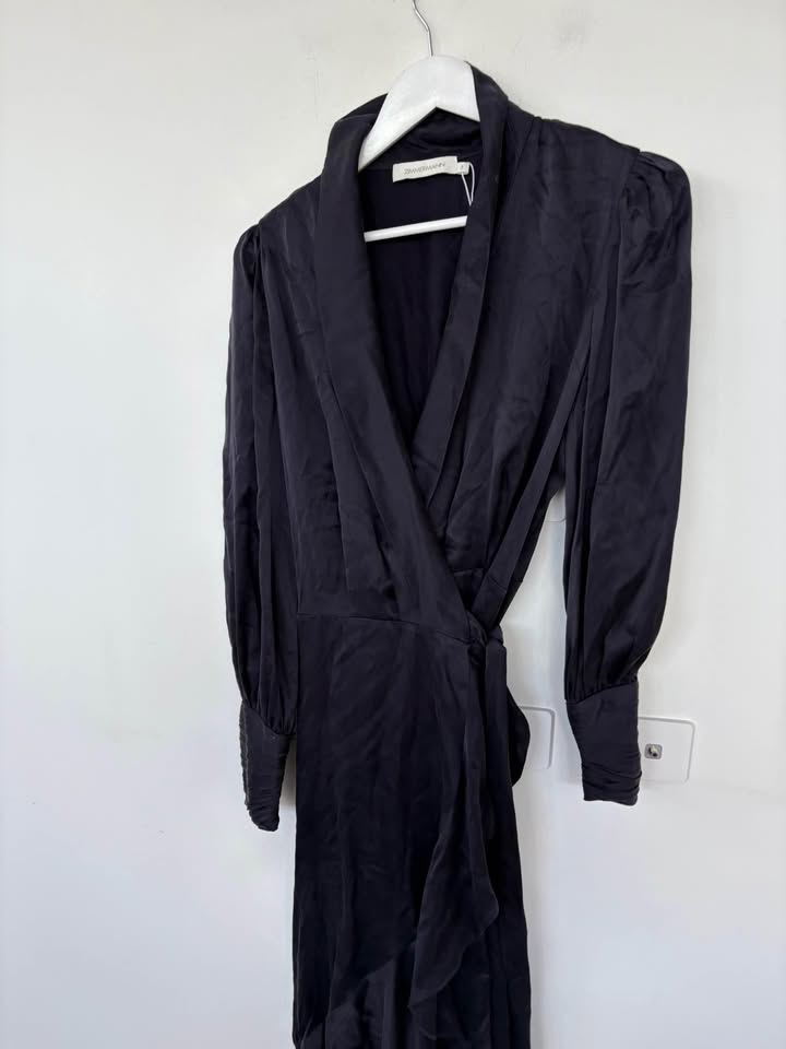 Zimmerman Navy Silk Wrap Dress - size 3