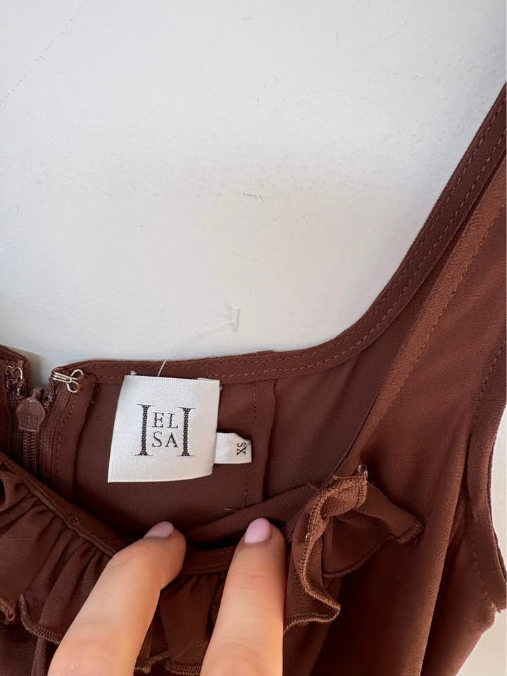 Helsa Brown Sheer Dress - size xs