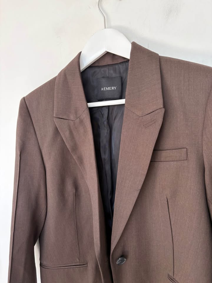 A-Emery Brown Suit Set - size 8 skirt and size 10 jacket