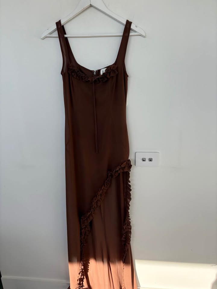 Helsa Brown Sheer Dress - size xs