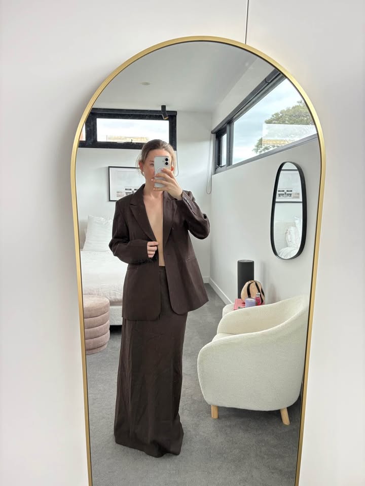 A-Emery Brown Suit Set - size 8 skirt and size 10 jacket