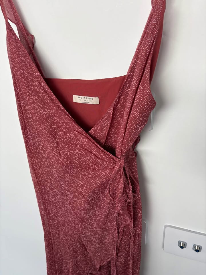 Bec and Bridge Silk Wrap Dress - size 8