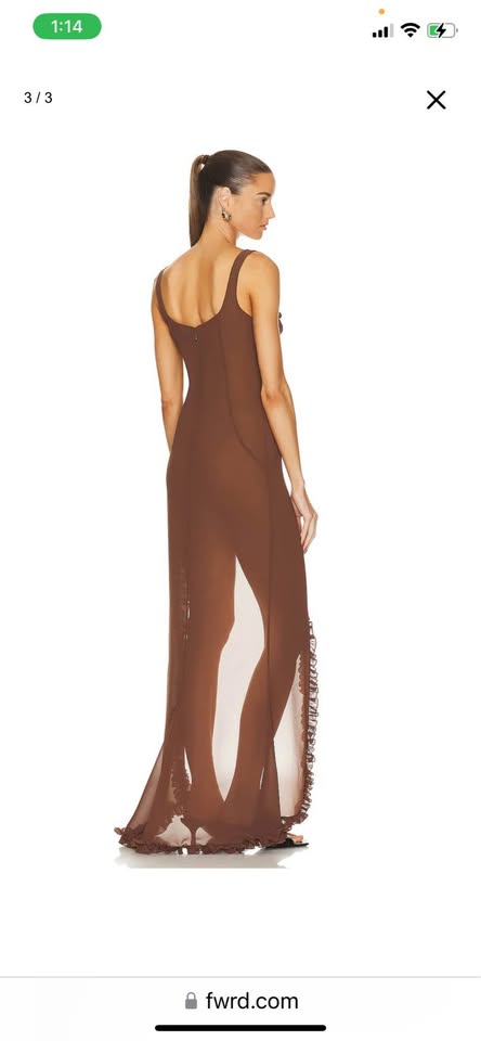 Helsa Brown Sheer Dress - size xs