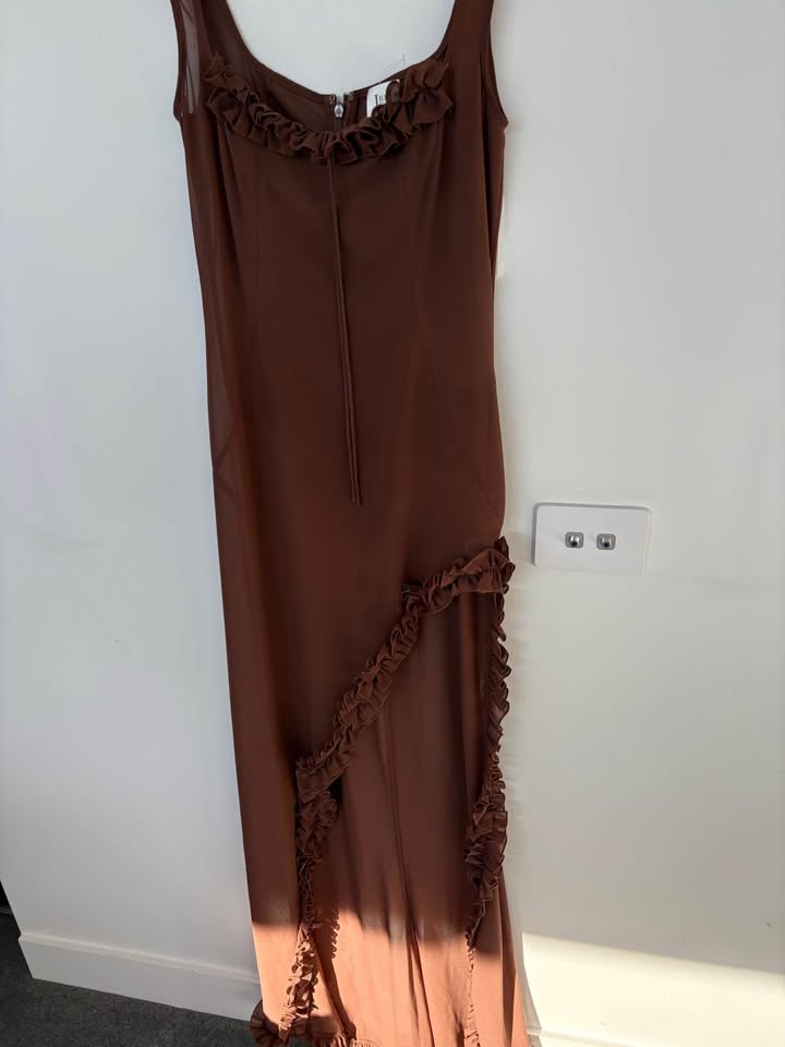 Helsa Brown Sheer Dress - size xs