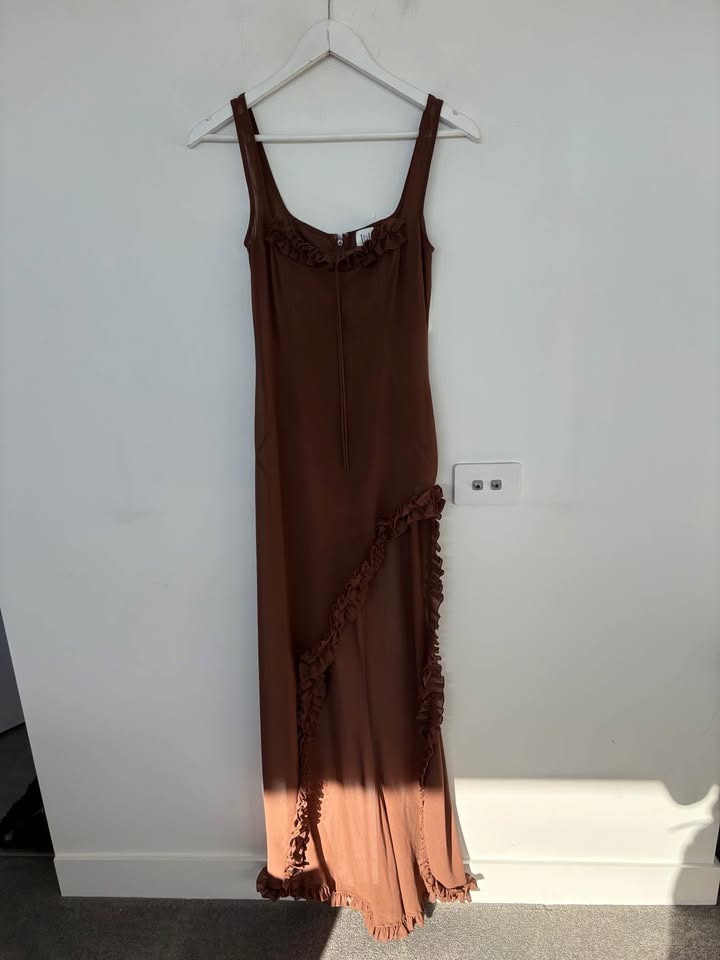 Helsa Brown Sheer Dress - size xs