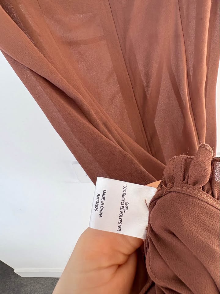 Helsa Brown Sheer Dress - size xs