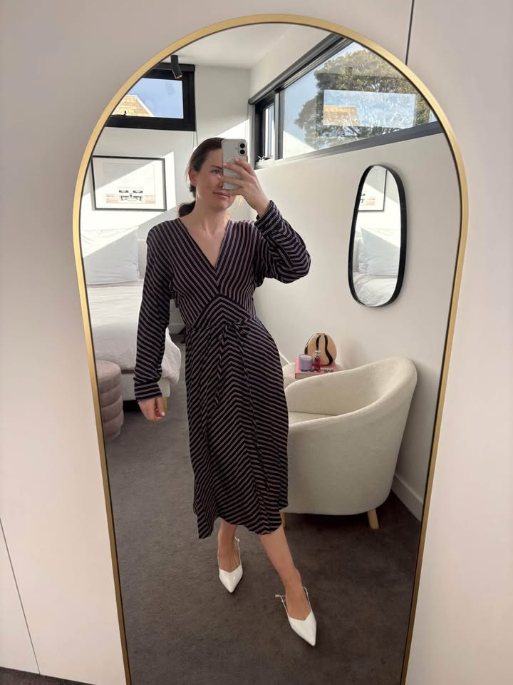 Scanlan Theodore Stripe Dress - size 8