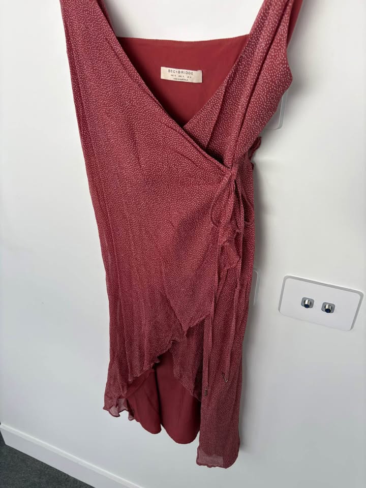 Bec and Bridge Silk Wrap Dress - size 8