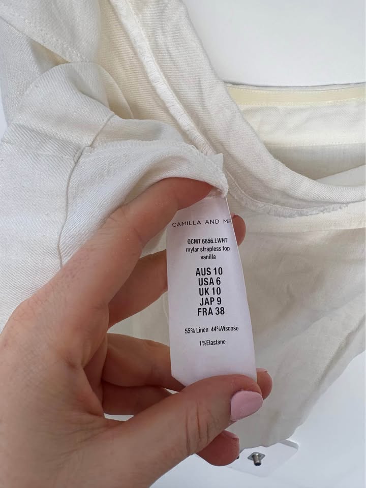 Camilla and Marc Strapless Top - size 10
