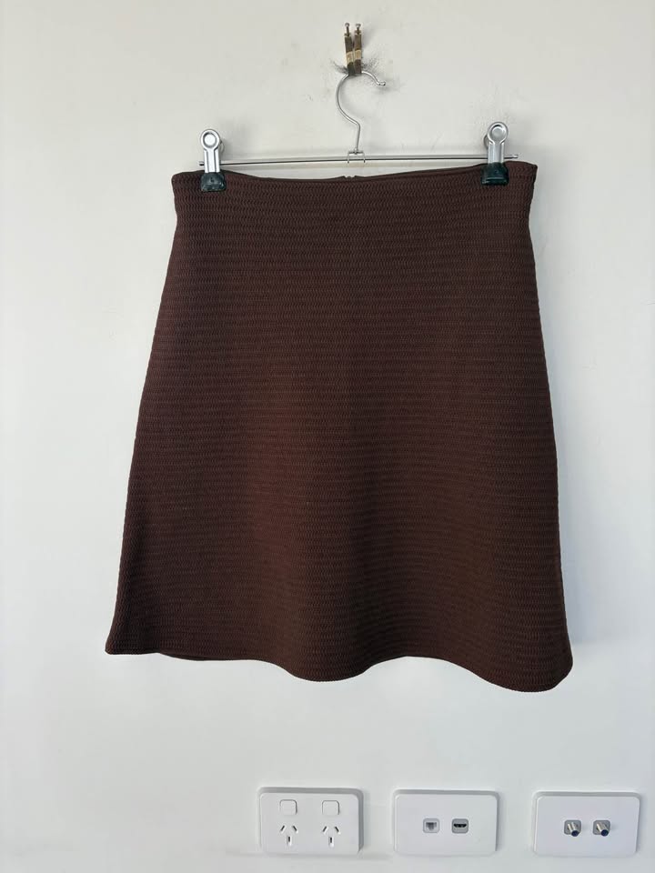 Scanlan Theodore Brown Crepe Skirt - size xs