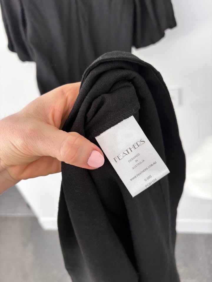 Feathers Linen Maxi Dress - size medium