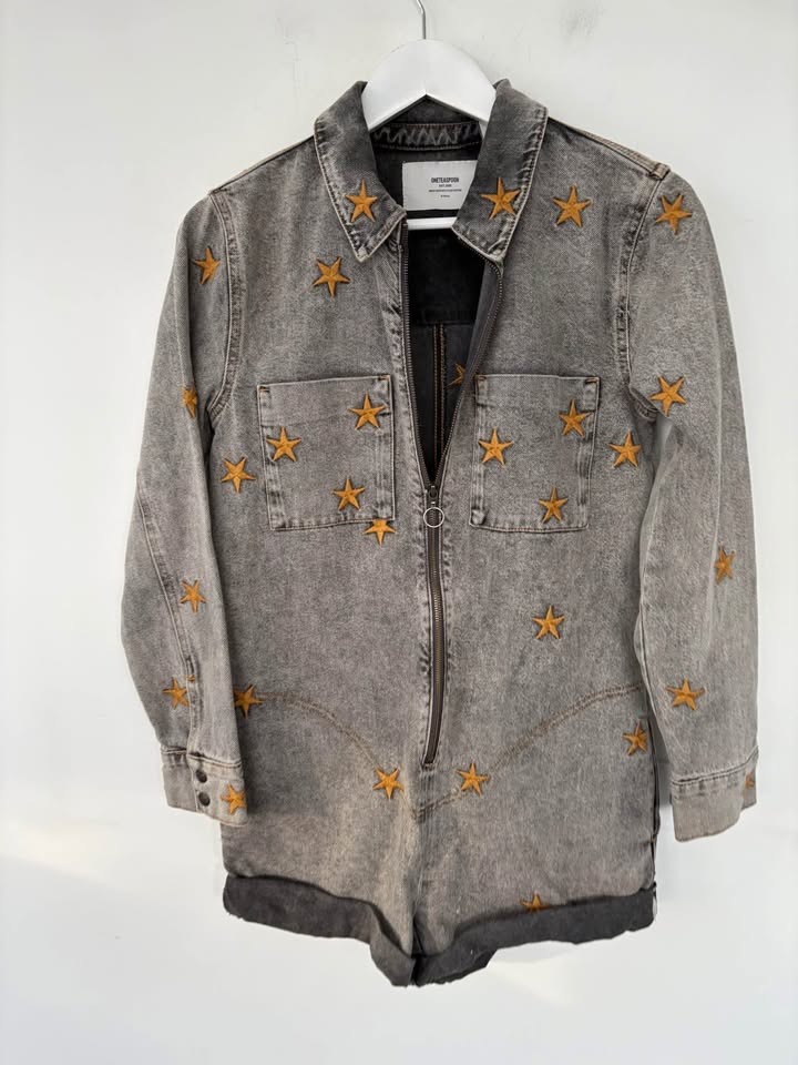 One tea Spoon Denim Romper - size xs